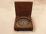 Regency period mahogany cased floating dial pocket compass 